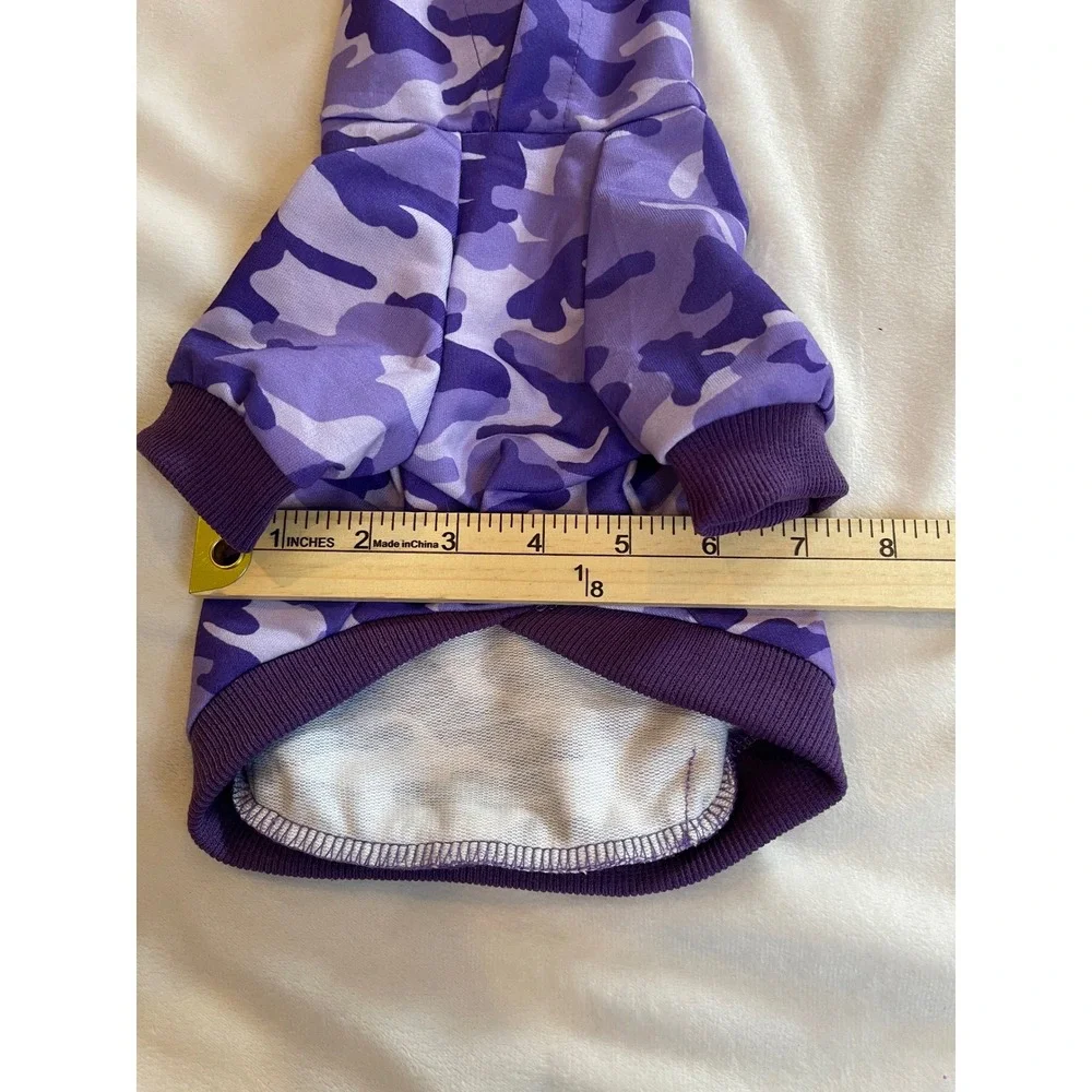 Purple Camo Pet Hoodie Small Dog Cat Camouflage Sweatshirt XS